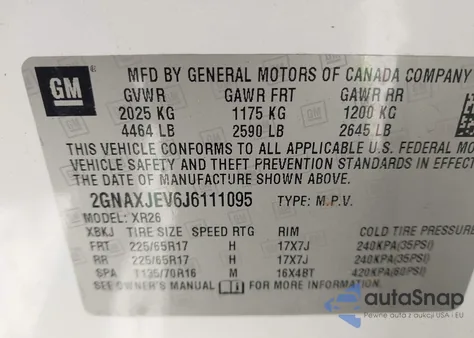 2018 Chevrolet Equinox Lt из США, поврежденный, VIN 2GNAXJEV6J6111095